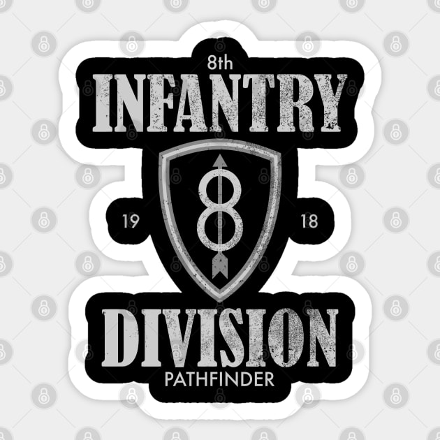 8th Infantry Division (distressed) Sticker by TCP